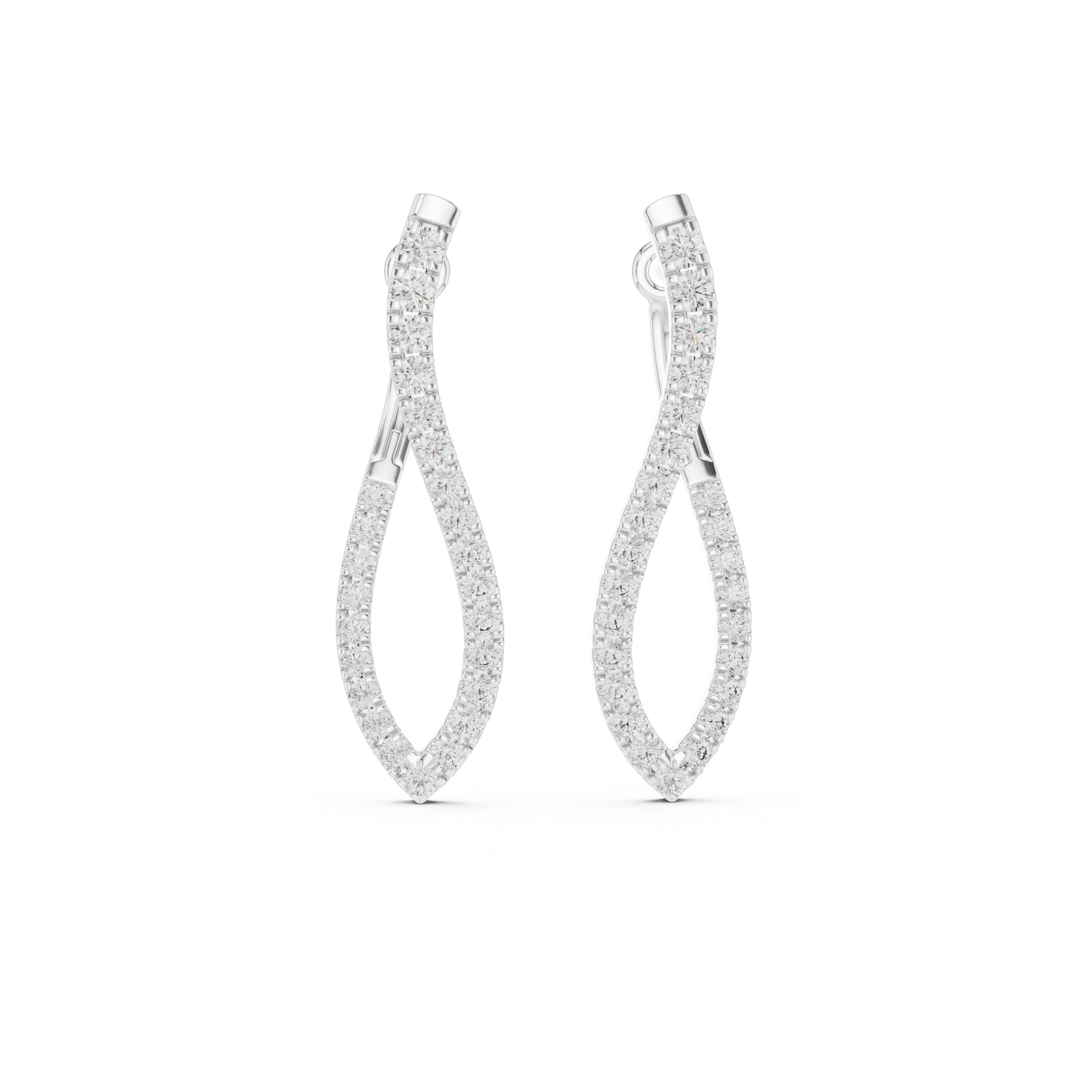 Unique Round Cut Lab Diamond Hoop Earrings