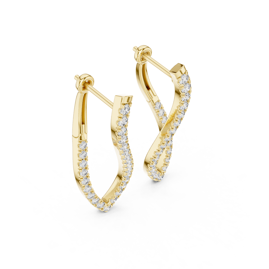 Unique Round Cut Lab Diamond Hoop Earrings