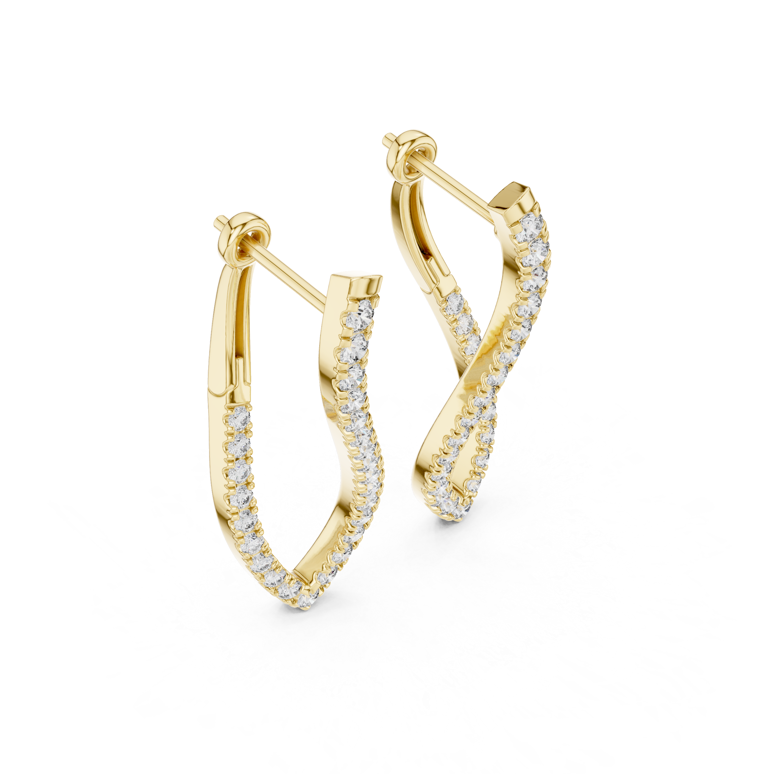 Unique Round Cut Lab Diamond Hoop Earrings