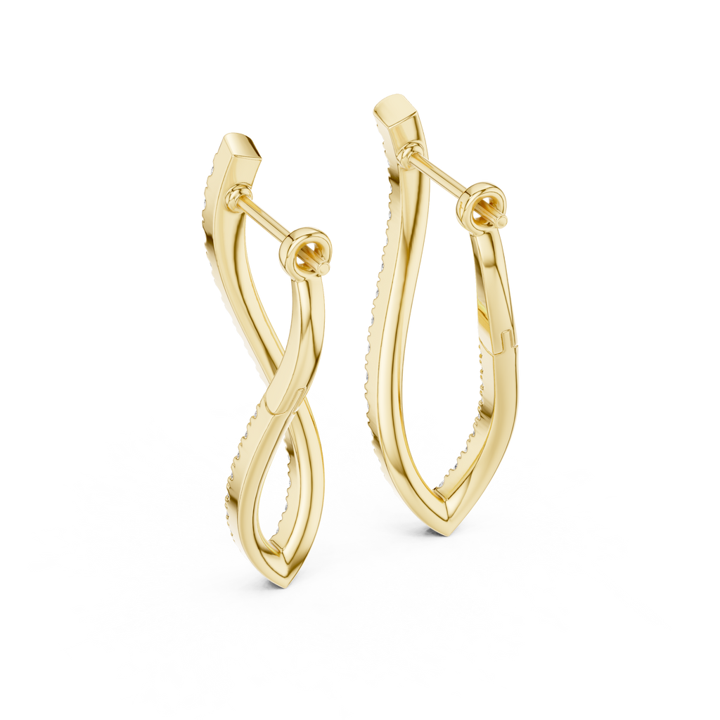 Unique Round Cut Lab Diamond Hoop Earrings