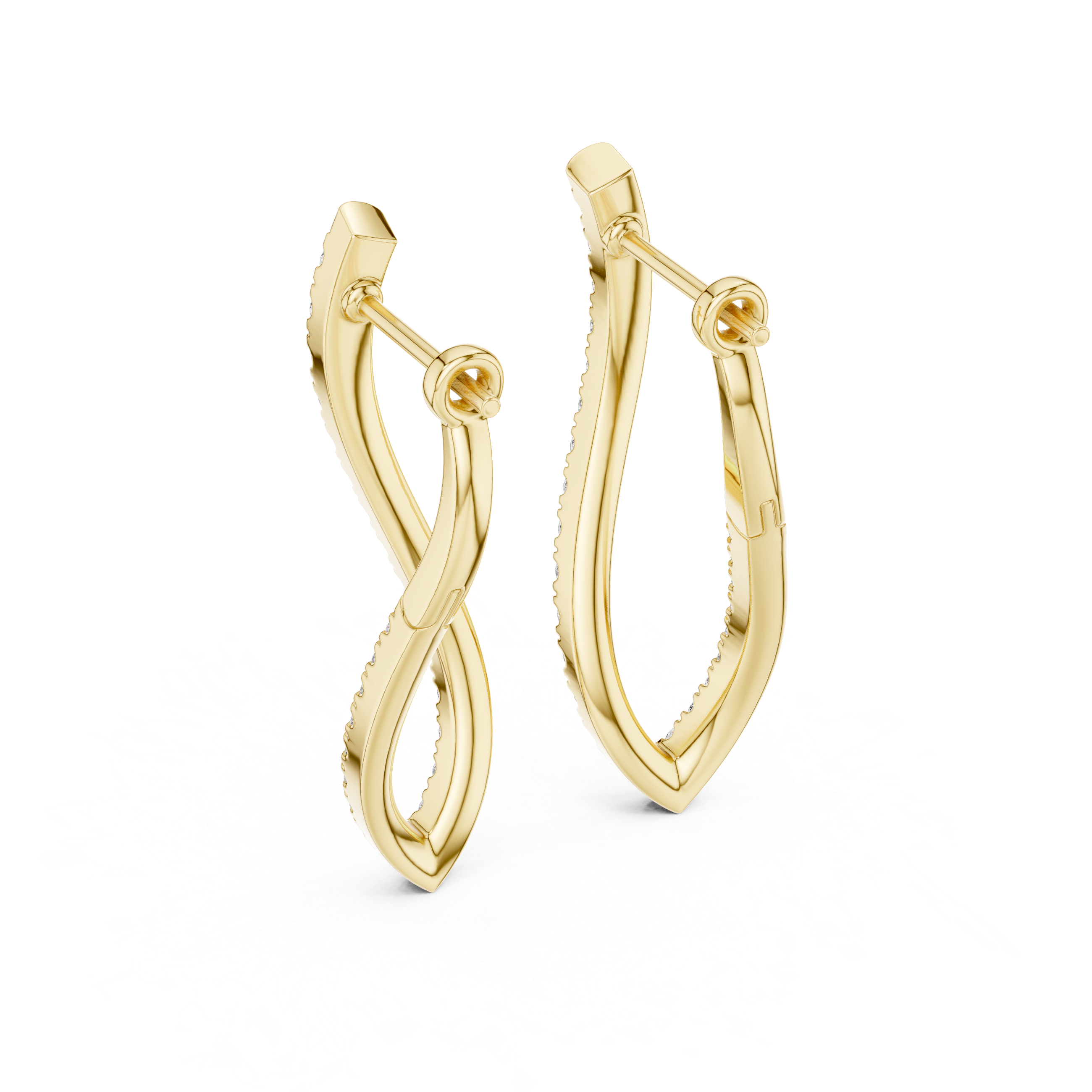 Unique Round Cut Lab Diamond Hoop Earrings