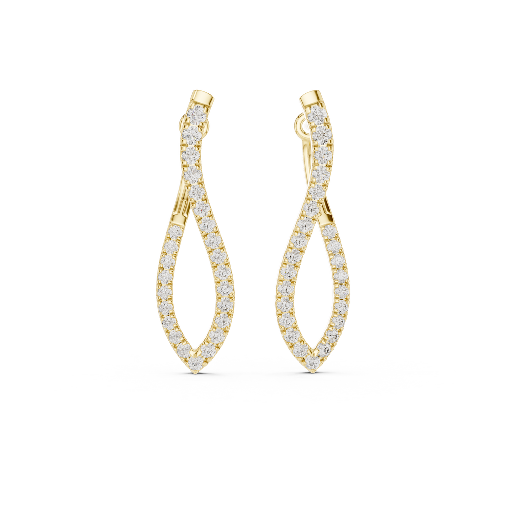 Unique Round Cut Lab Diamond Hoop Earrings