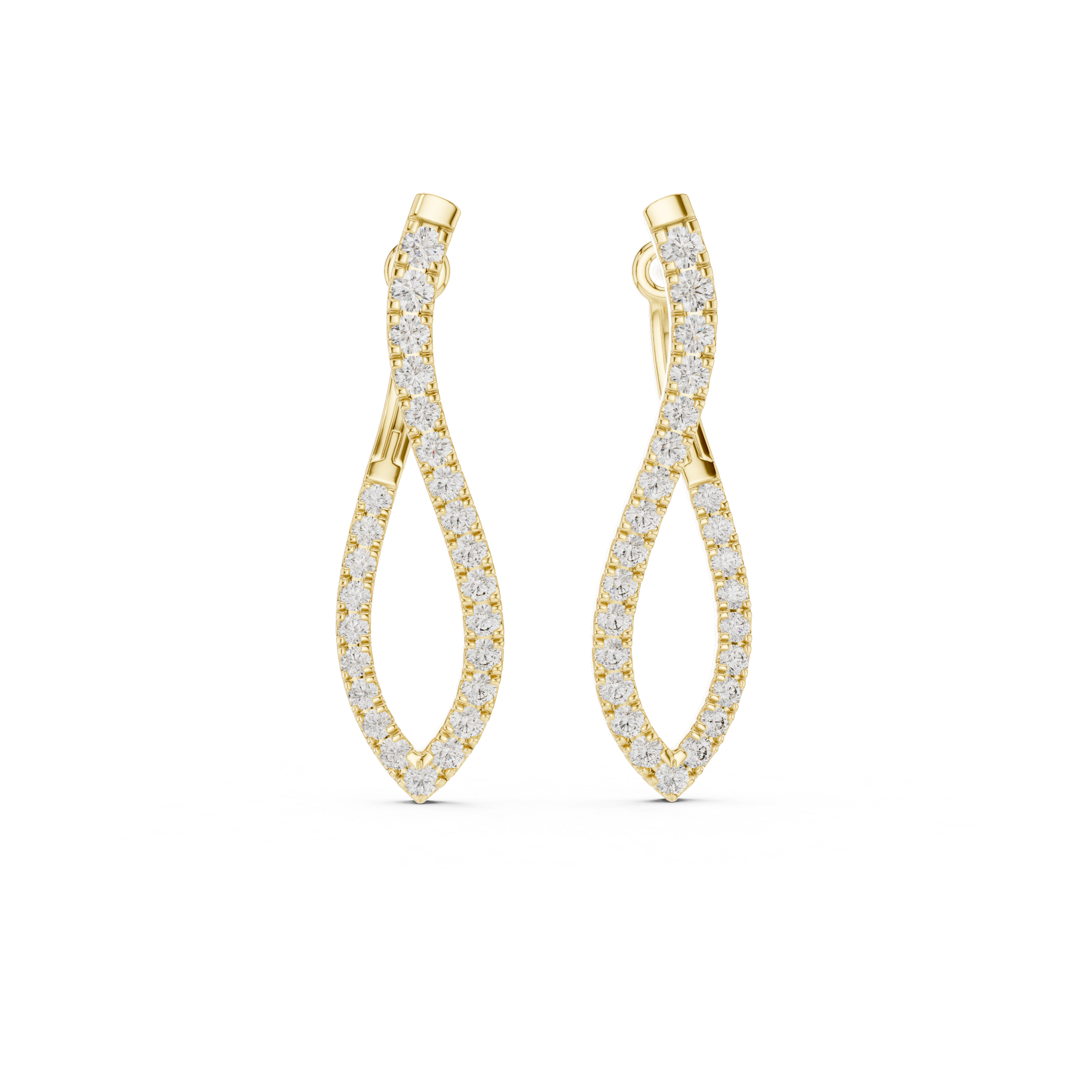 Unique Round Cut Lab Diamond Hoop Earrings