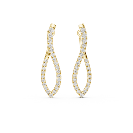 Unique Round Cut Lab Diamond Hoop Earrings