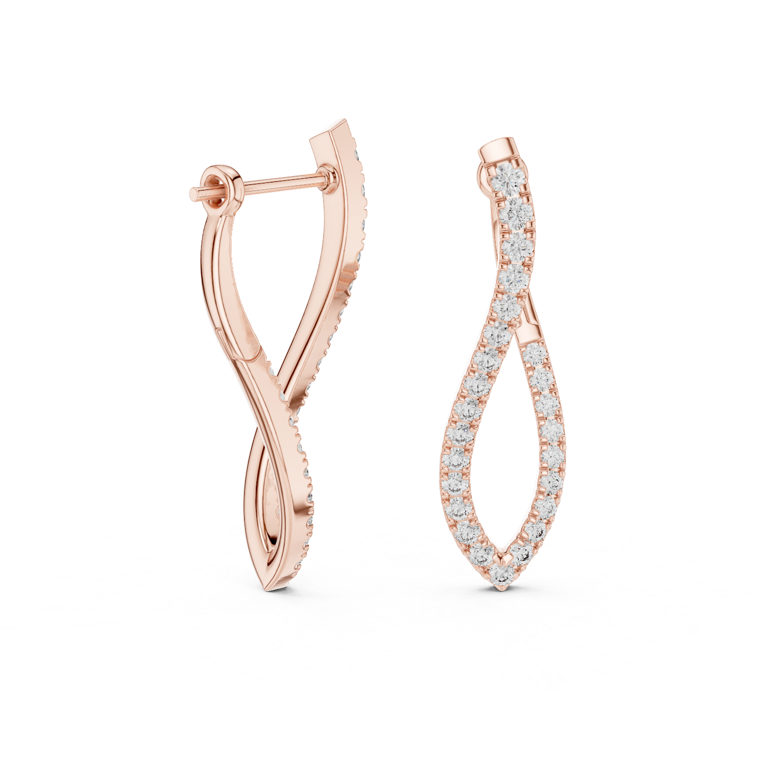 Unique Round Cut Lab Diamond Hoop Earrings