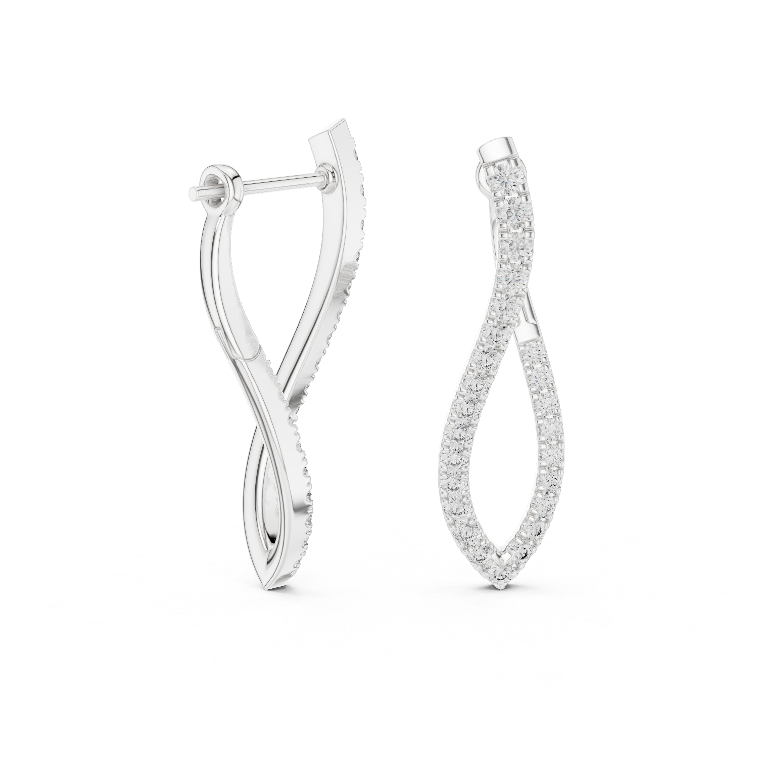 Unique Round Cut Lab Diamond Hoop Earrings