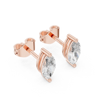 2 Prong Marquise Cut Lab Diamond Stud Earrings