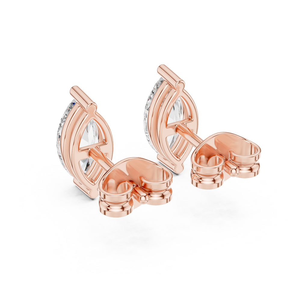 2 Prong Marquise Cut Lab Diamond Stud Earrings