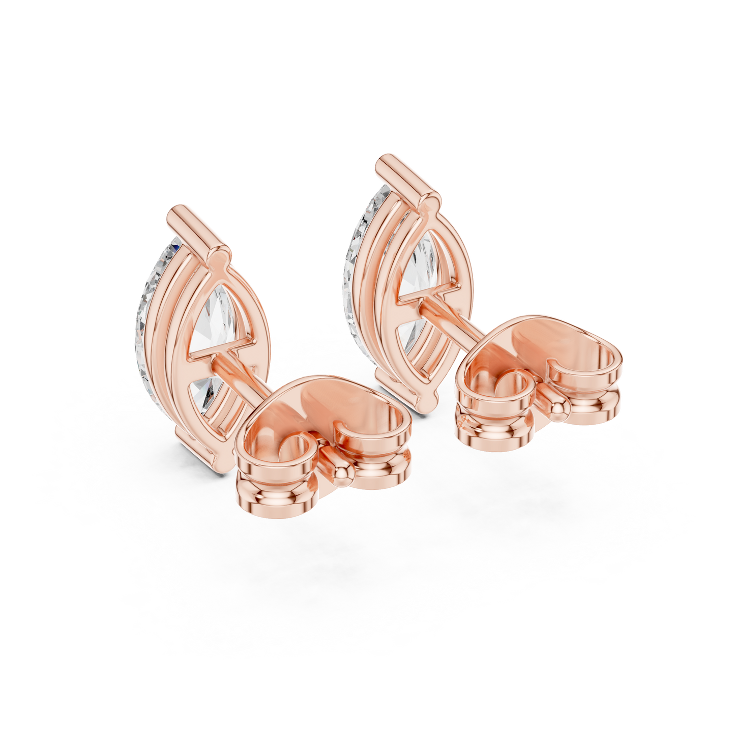 2 Prong Marquise Cut Lab Diamond Stud Earrings