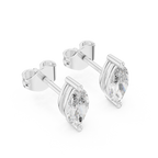 2 Prong Marquise Cut Lab Diamond Stud Earrings