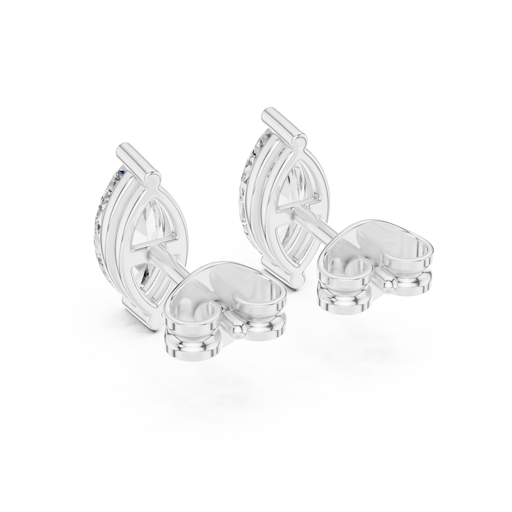 2 Prong Marquise Cut Lab Diamond Stud Earrings