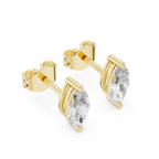 2 Prong Marquise Cut Lab Diamond Stud Earrings