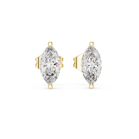 2 Prong Marquise Cut Lab Diamond Stud Earrings