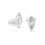 2 Prong Marquise Cut Lab Diamond Stud Earrings