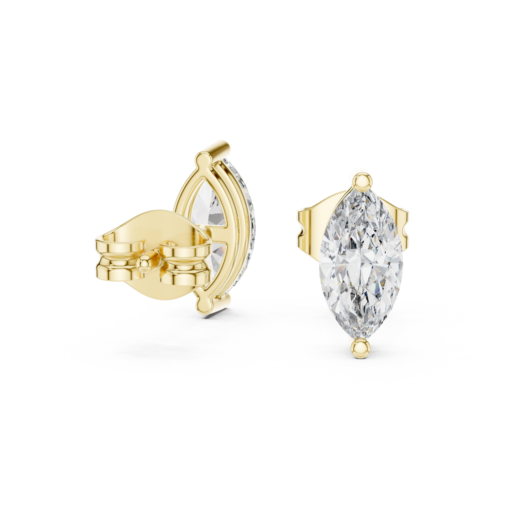 2 Prong Marquise Cut Lab Diamond Stud Earrings