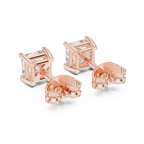 Princess Cut 1 Carat Diamond Stud Earrings