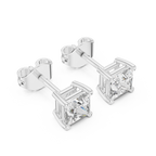 Princess Cut 1 Carat Diamond Stud Earrings