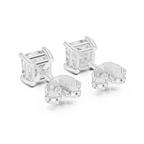 Princess Cut 1 Carat Diamond Stud Earrings