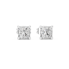 Princess Cut 1 Carat Diamond Stud Earrings