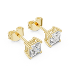 Princess Cut 1 Carat Diamond Stud Earrings