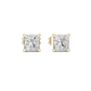 Princess Cut 1 Carat Diamond Stud Earrings