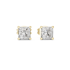 Princess Cut 1 Carat Diamond Stud Earrings