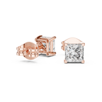 Princess Cut 1 Carat Diamond Stud Earrings