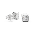 Princess Cut 1 Carat Diamond Stud Earrings