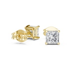 Princess Cut 1 Carat Diamond Stud Earrings