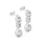 Multi Shape Lab Diamond Drop Dangler Earrings