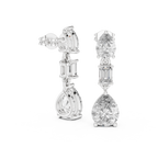 Multi Shape Lab Diamond Drop Dangler Earrings