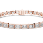 Bezel Set Emerald Cut lab Diamond Tennis Bracelet