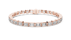 Bezel Set Emerald Cut lab Diamond Tennis Bracelet