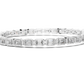 Bezel Set Emerald Cut lab Diamond Tennis Bracelet