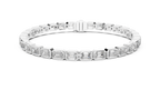 Bezel Set Emerald Cut lab Diamond Tennis Bracelet