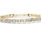 Bezel Set Emerald Cut lab Diamond Tennis Bracelet
