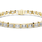 Bezel Set Emerald Cut lab Diamond Tennis Bracelet