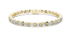Bezel Set Emerald Cut lab Diamond Tennis Bracelet