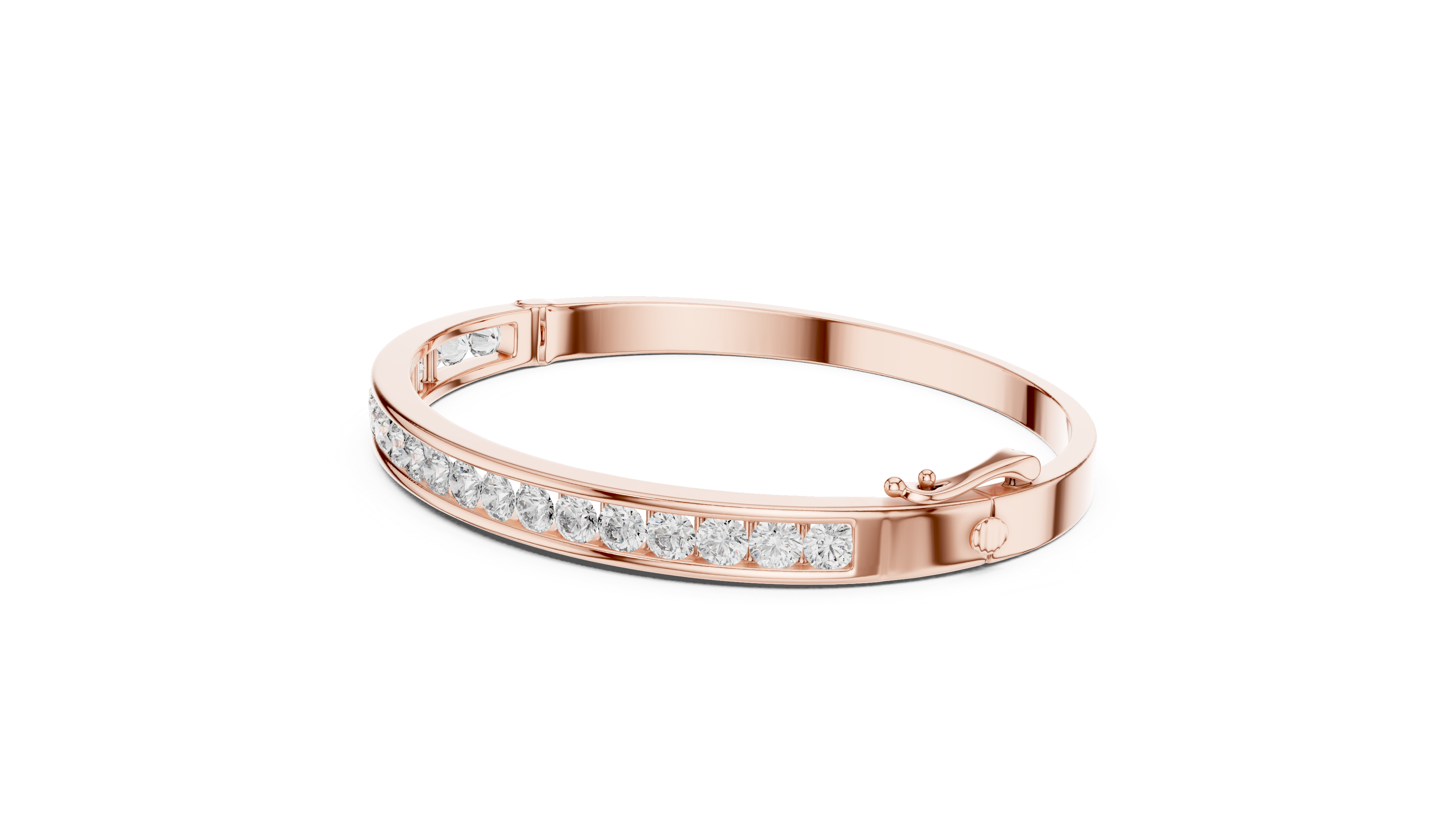 Channel Set Round Lab Diamond Bracelet