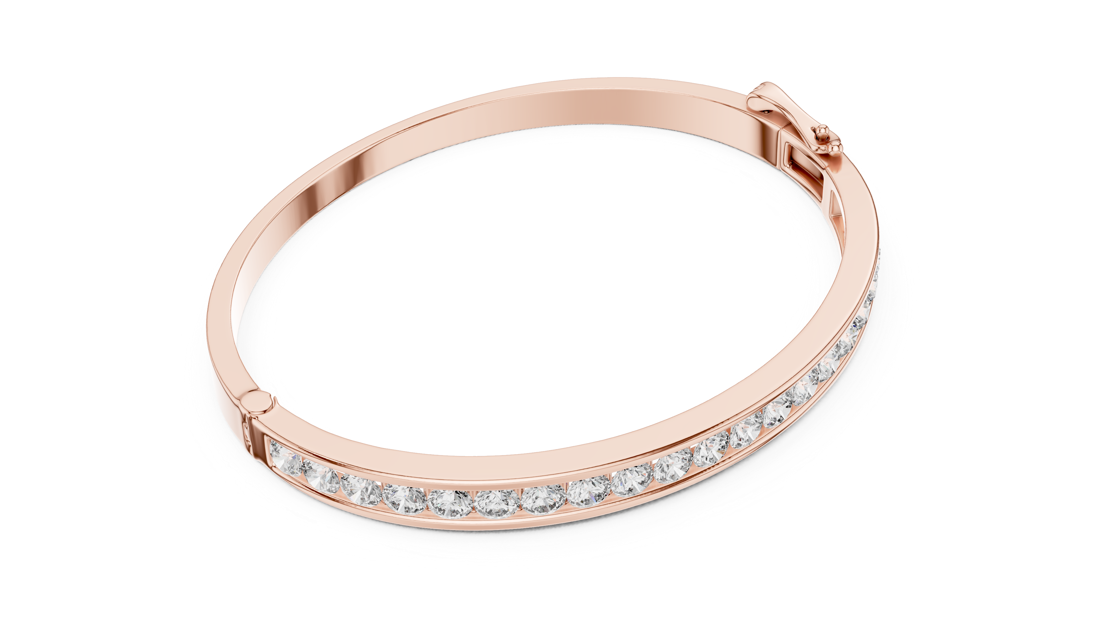 Channel Set Round Lab Diamond Bracelet