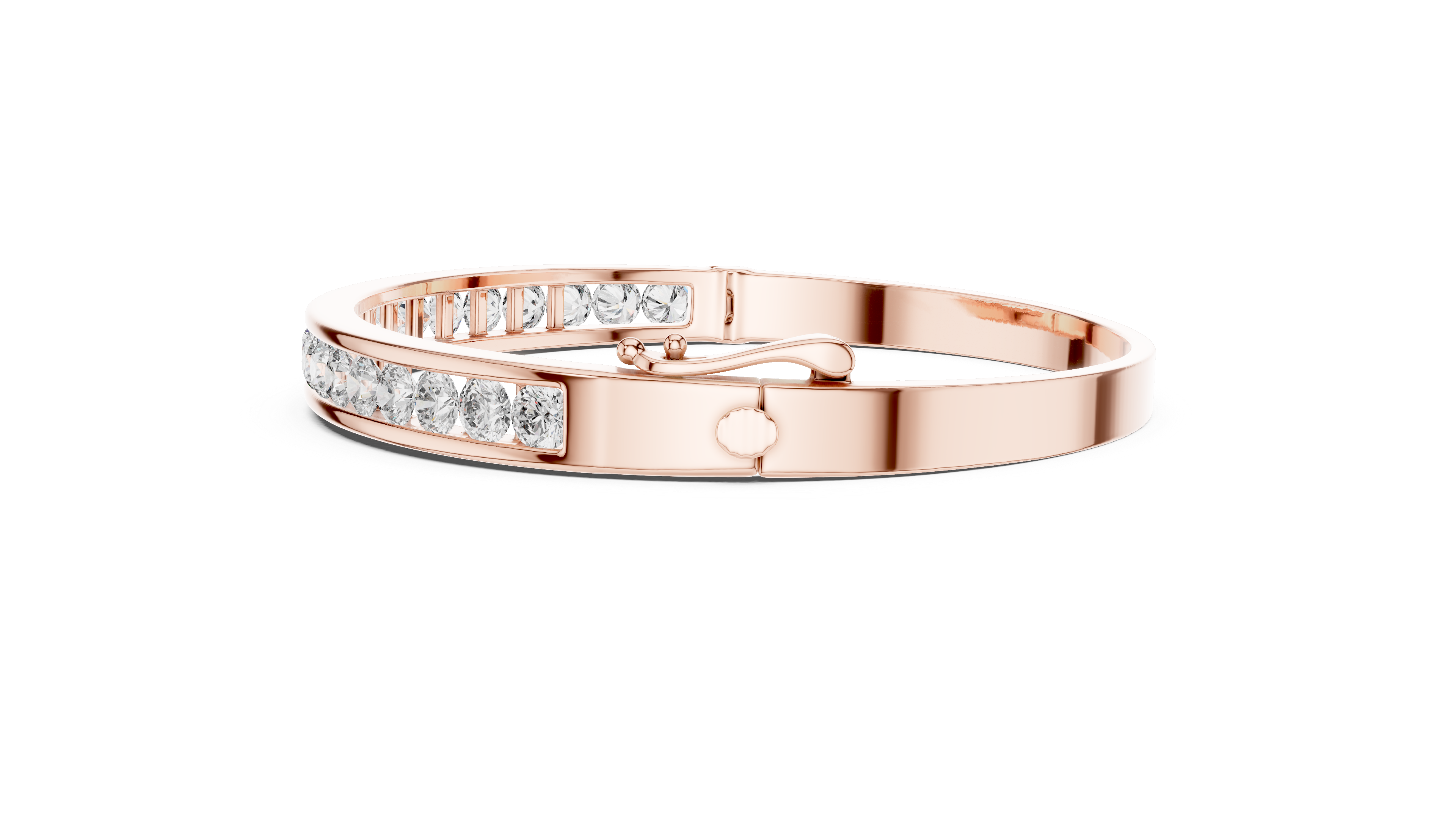 Channel Set Round Lab Diamond Bracelet