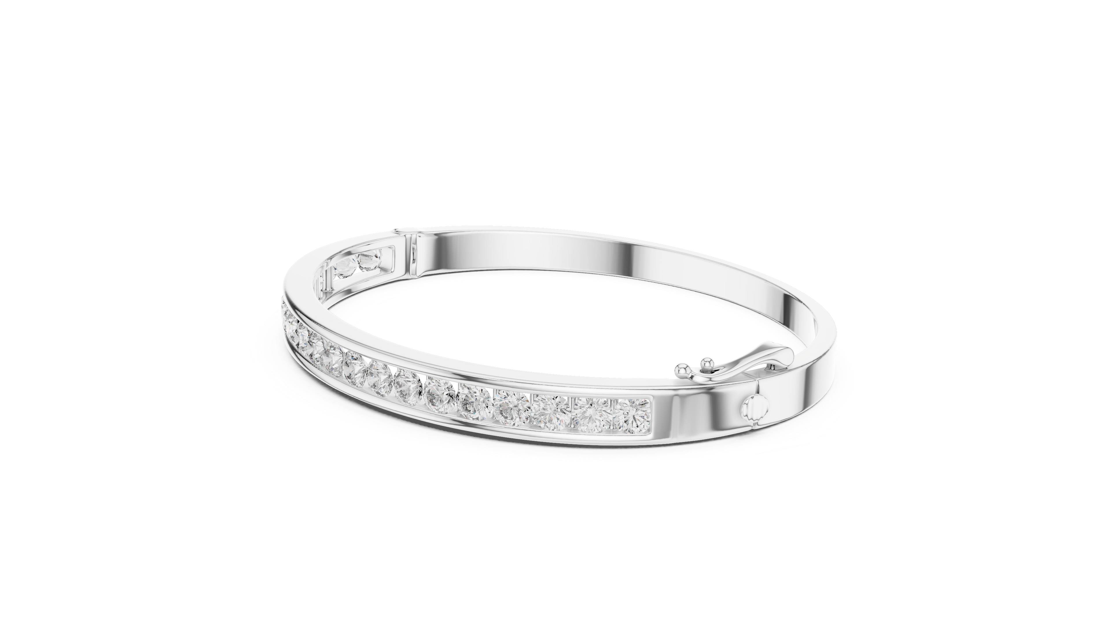 Channel Set Round Lab Diamond Bracelet