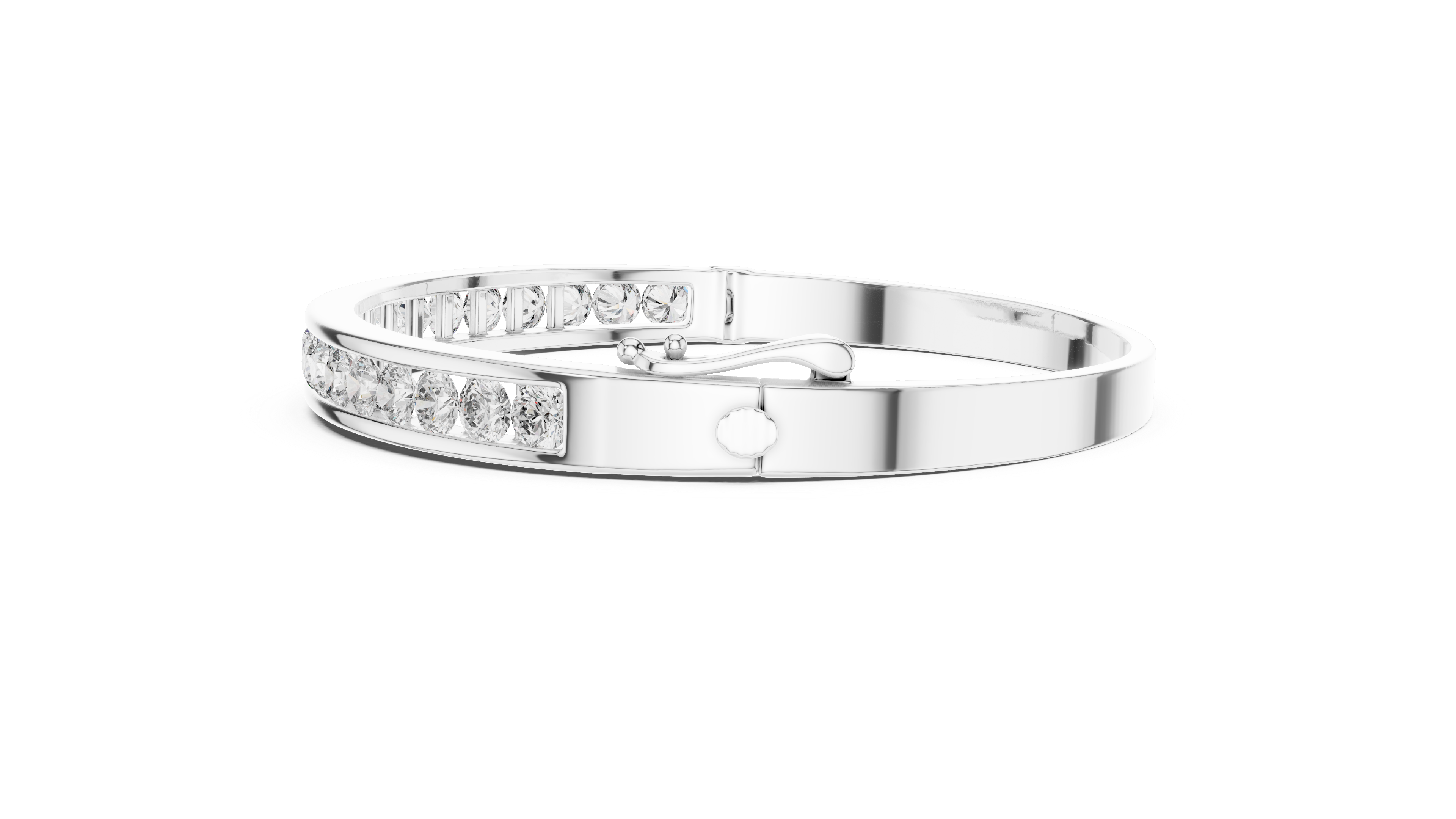 Channel Set Round Lab Diamond Bracelet