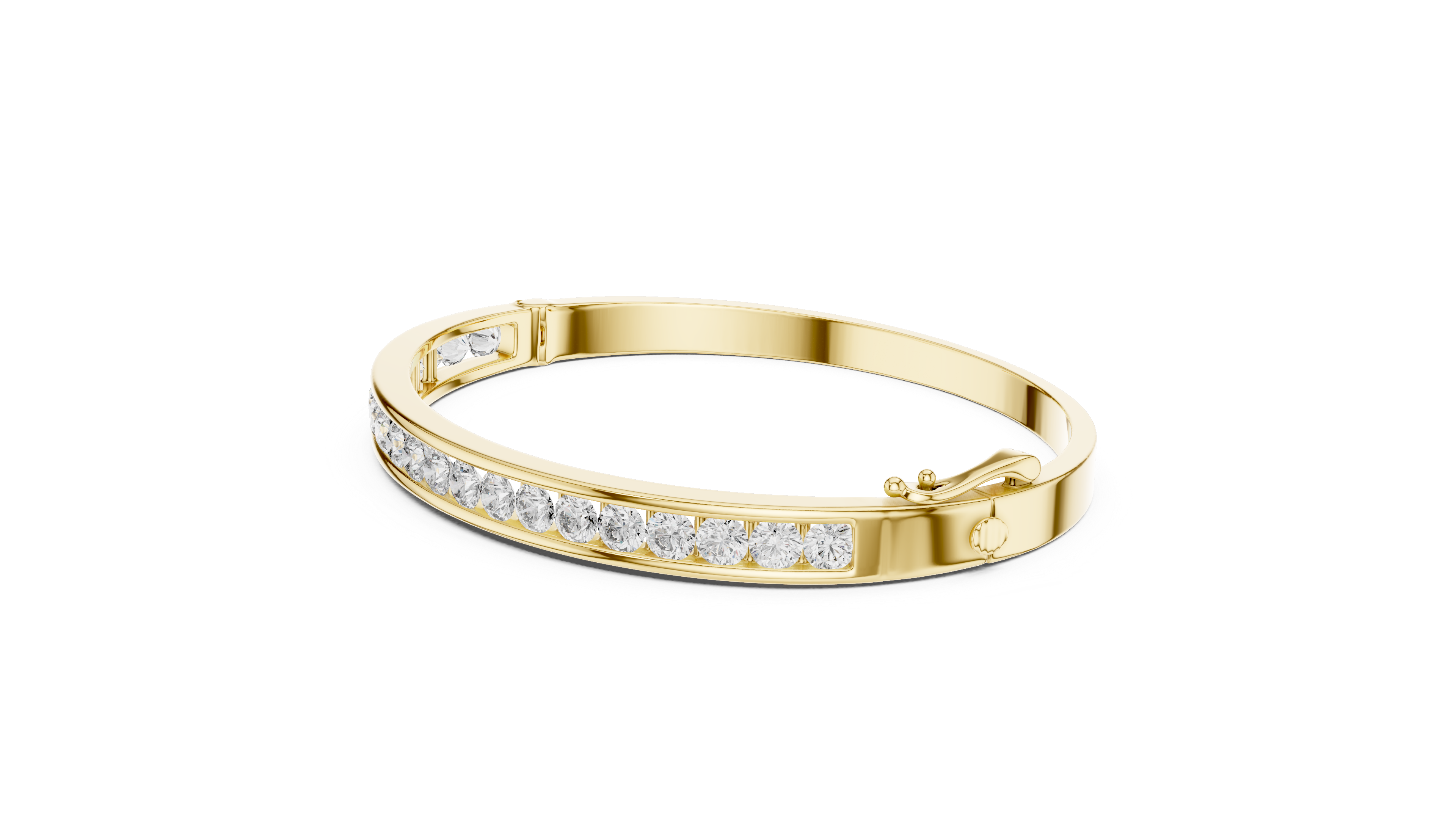 Channel Set Round Lab Diamond Bracelet