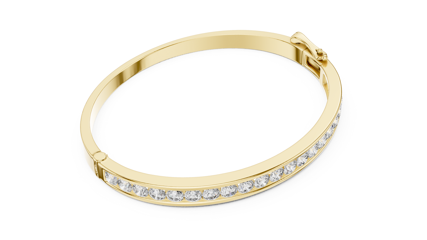 Channel Set Round Lab Diamond Bracelet