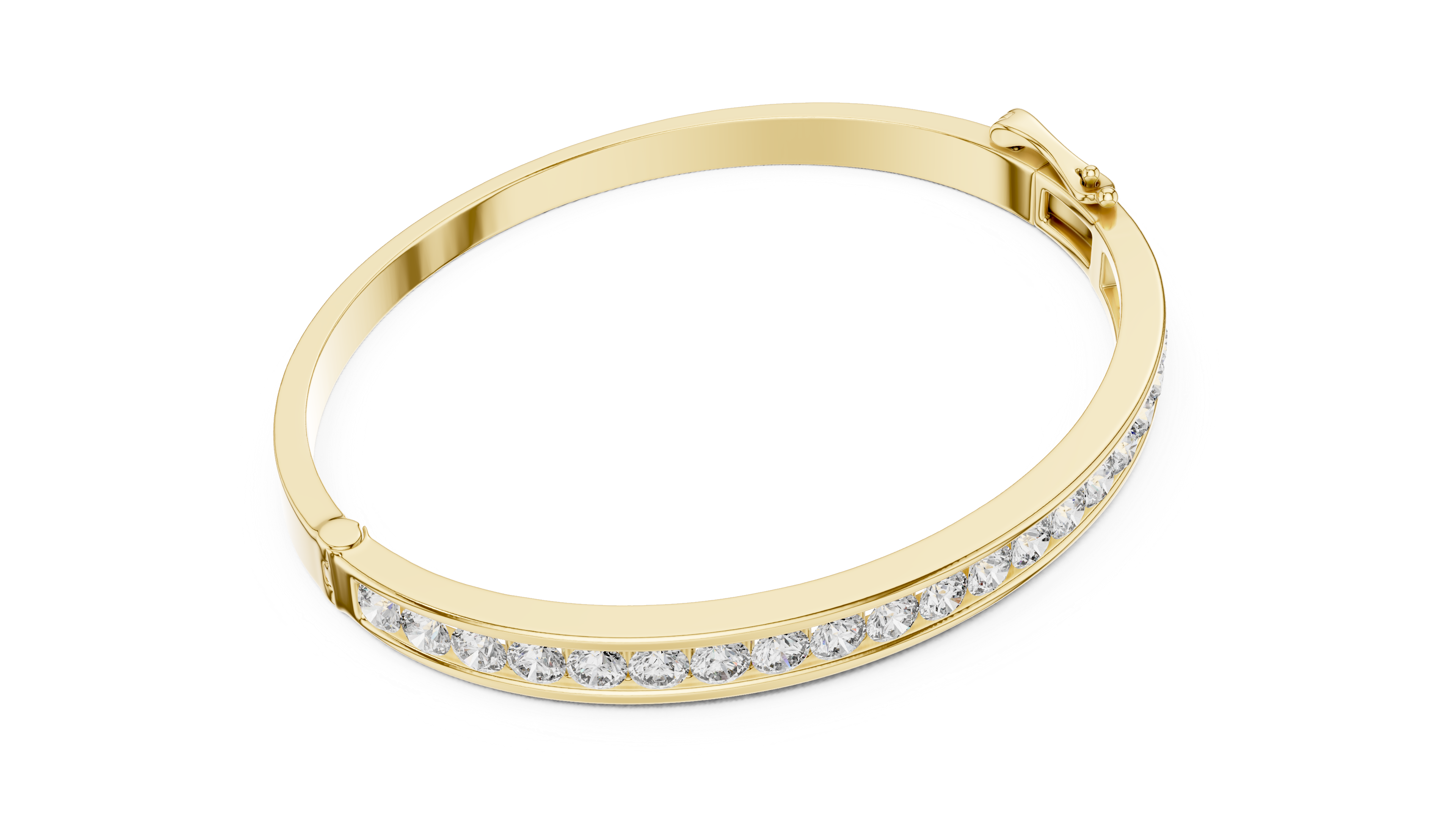 Channel Set Round Lab Diamond Bracelet