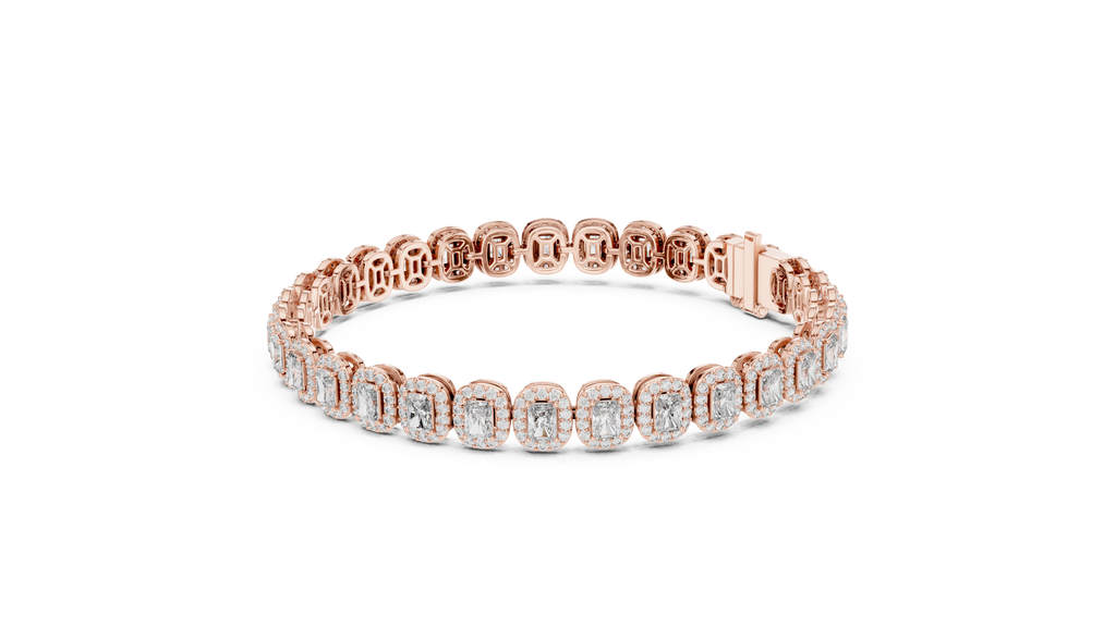 Halo Radiant Cut Lab Diamond Bracelet