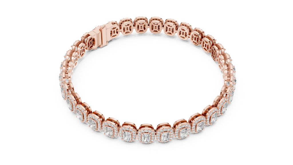 Halo Radiant Cut Lab Diamond Bracelet