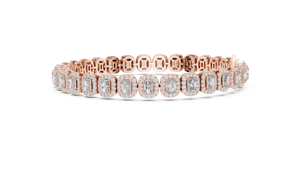 Halo Radiant Cut Lab Diamond Bracelet