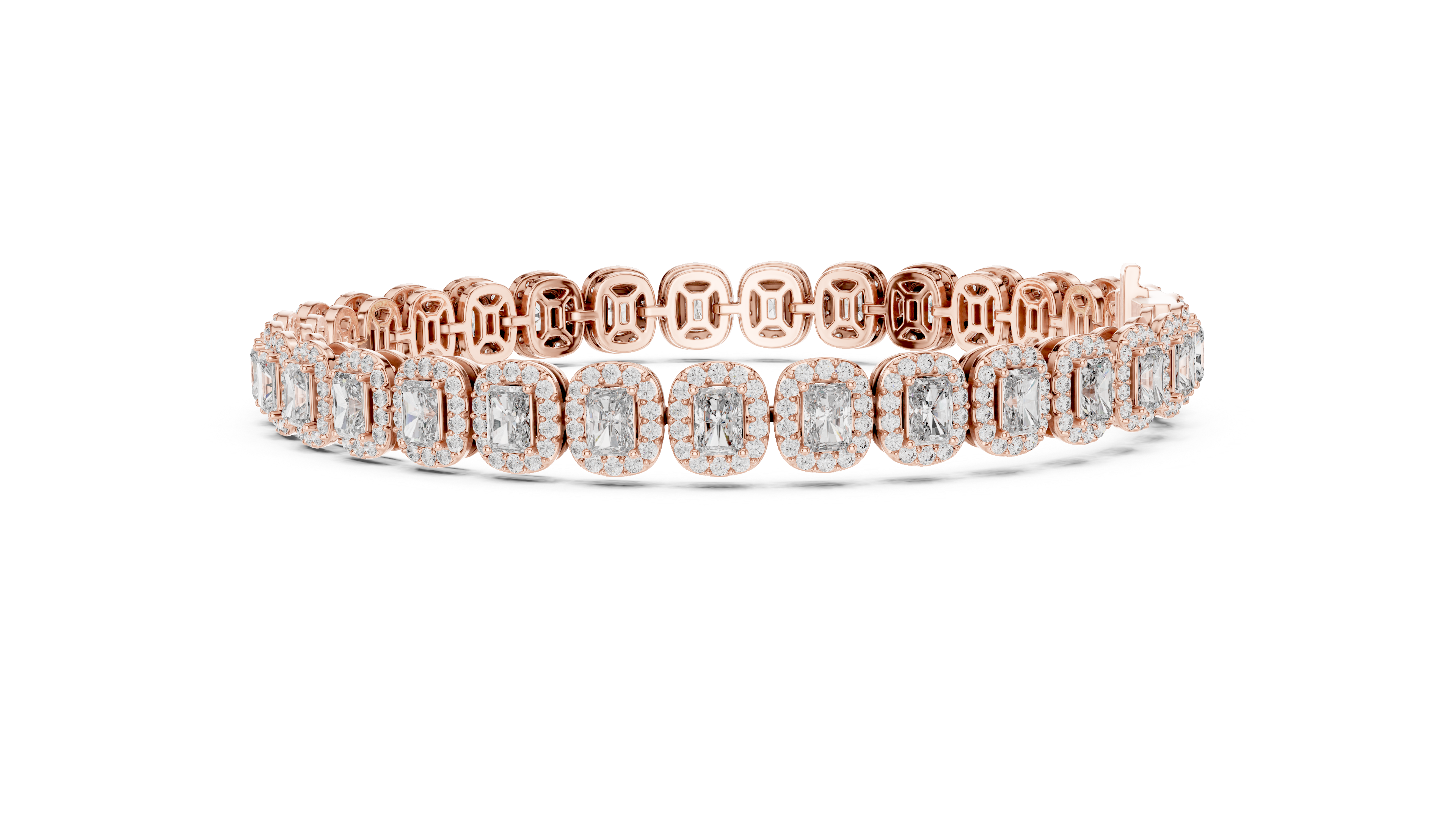 Halo Radiant Cut Lab Diamond Bracelet